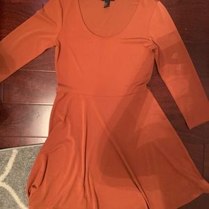 Pumpkin long sleeve skater dress